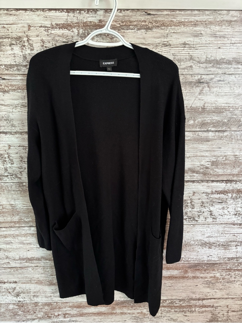 Express Black Knit Open-Front Cardigan